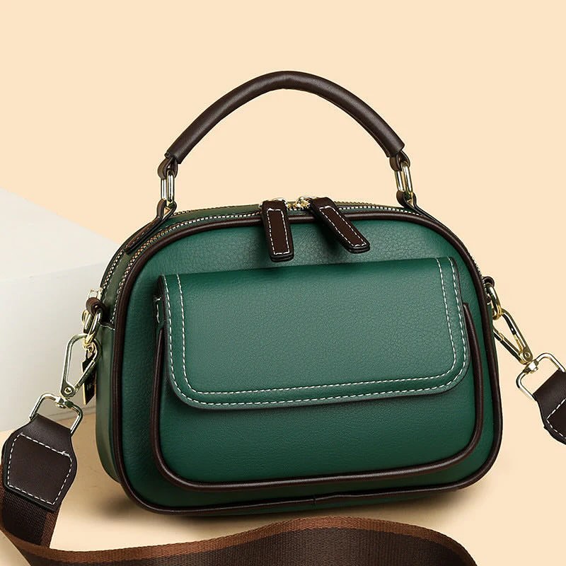 Duo Design double-layer shoulder bag with wide strap