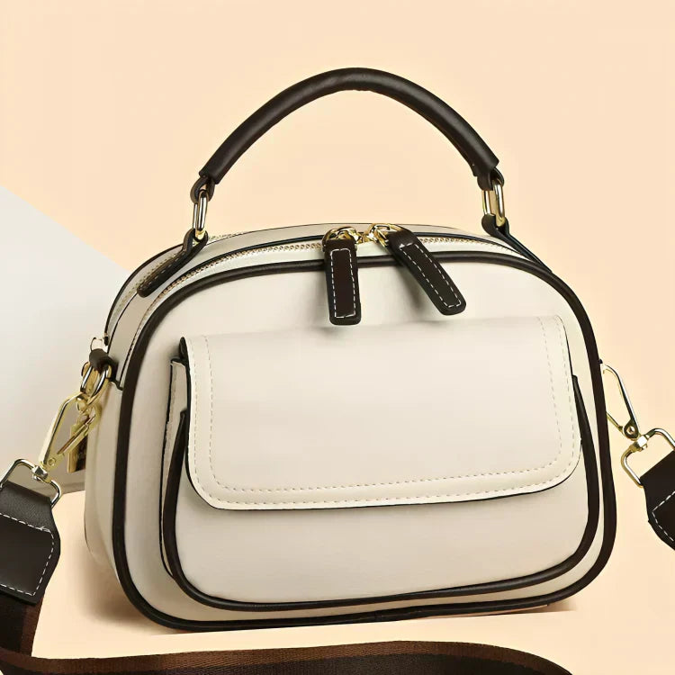 Duo Design double-layer shoulder bag with wide strap