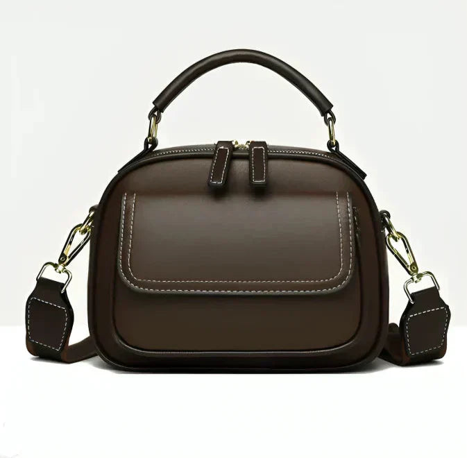 Duo Design double-layer shoulder bag with wide strap